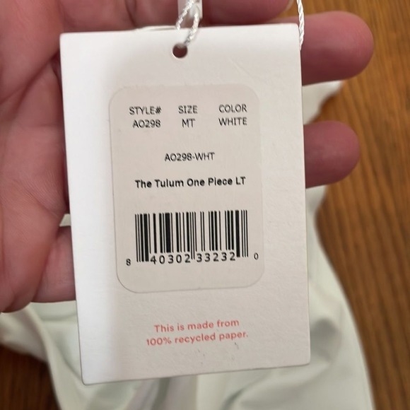 Andie The Tulum One Piece LT Swimsuit White Size M Tall NWT long torso - Picture 7 of 8